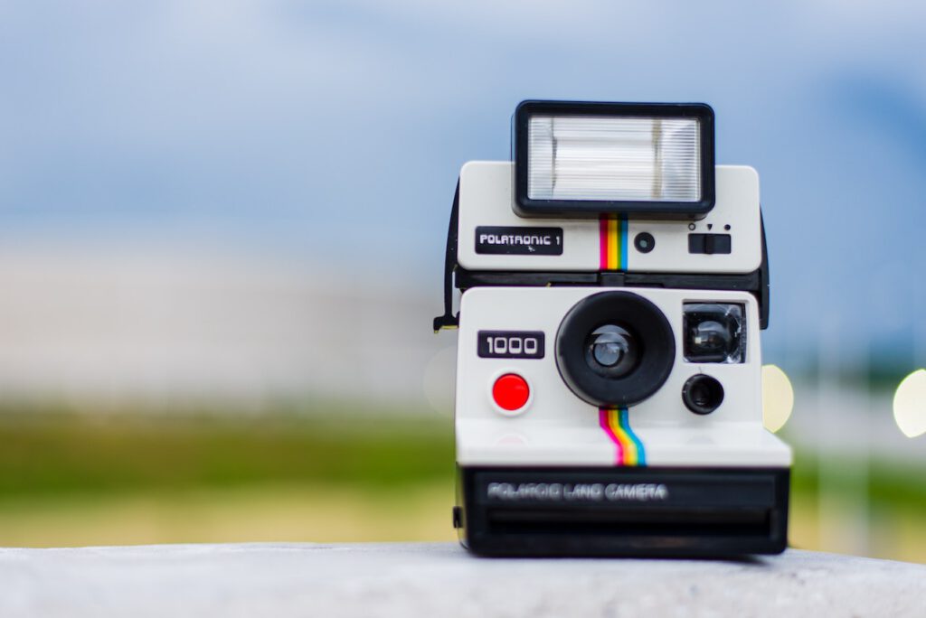 Instax is an polaroid camera that is creating oldschool looking photos